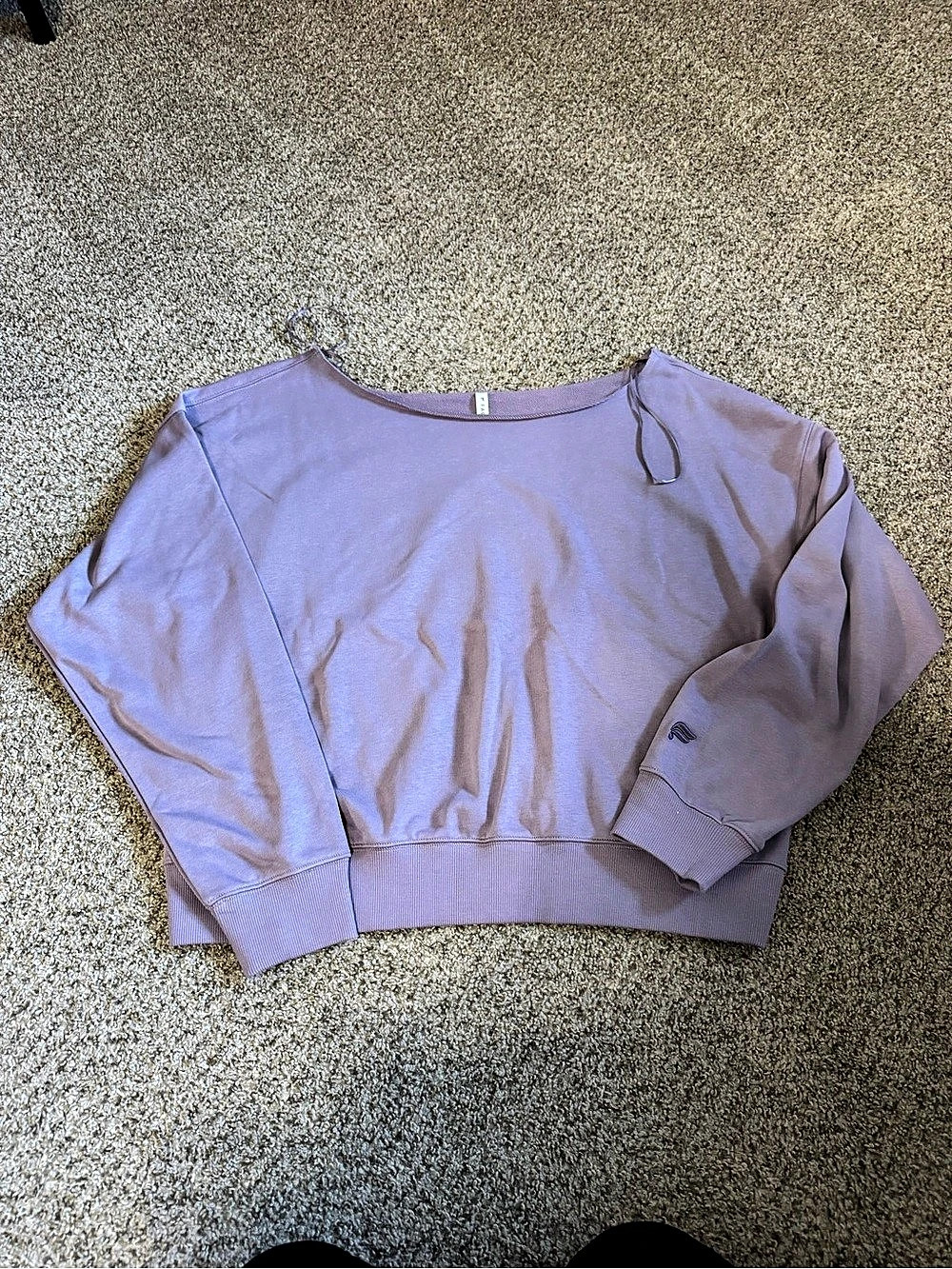 Fabletics Year Round Terry Off Shoulder Sweatshirt Purple XL NWT Off Shoulder